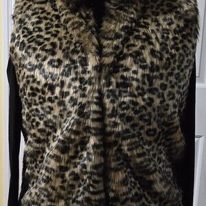 Cherokee Animal Print Faux Fur Vest